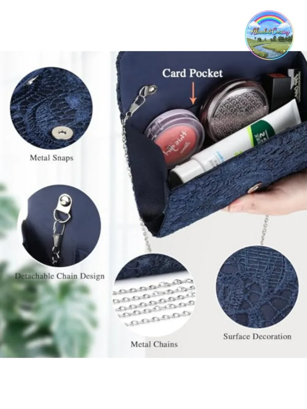 Elegant Envelope Lace Clutch Purse for Formal Wedding Party Crossbody Bag